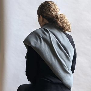 3 lb. Calm Wrap with Lg Meditation Scarf covering the model's back view