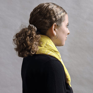 Tranquil 2 lb. weighted cotton wrap for the neck and shoulders side view covering the back of the neck area